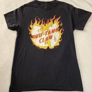 Wu Tang Black Tshirt With Flame Graphic Size Small
